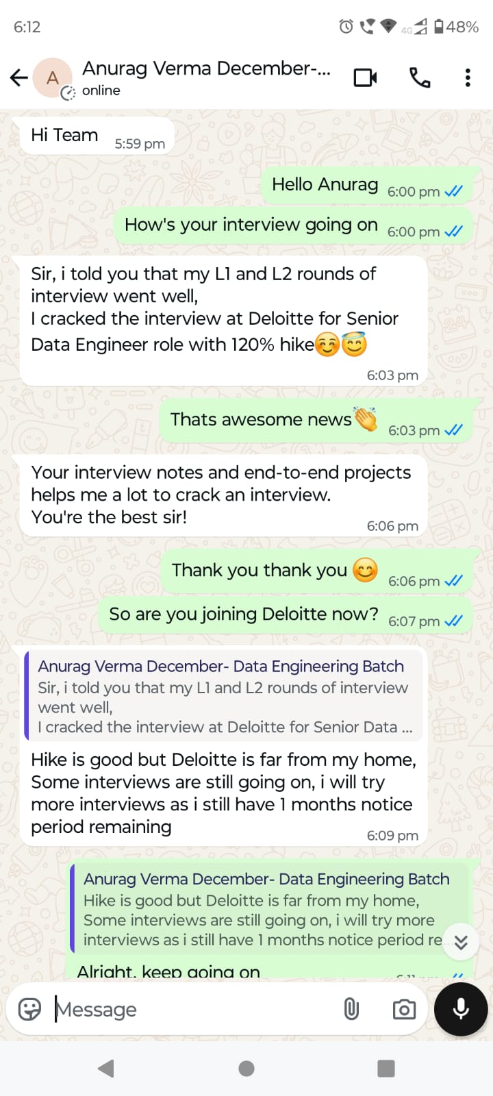 Student Success Story 1